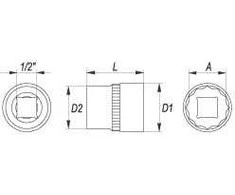 YATO DVIGUBAS ANTGALIS 1/2" TRUMPAS 10mm