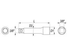YATO PRZEDŁUŻKA 3/8" 76mm 3843