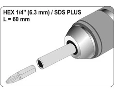 YATO SDS adapteris 1/4 colio antgaliams 04690