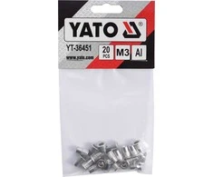 YATO NITONAKRĘTKI ALUMINIOWE M3 /20szt.