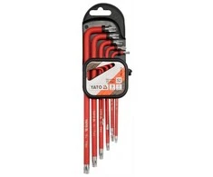 Yato Toya Sa Poland L tipo raktų rinkinys | ilgi | S2 | T-Star su skylutėm (Torx) T10 - T50 | 9 vnt. (YT-0563)