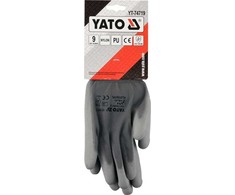 Yato „Toya Sa Poland“ PU dengtos poliesterio apsauginės pirštinės, 9 dydis (YT-74719)