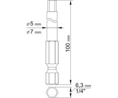 YATO KOŃCÓWKA / BIT 1/4" HEX 4x100mm + HEX 6x100mm 2vnt.. 0495