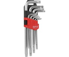 YATO TORX raktai, 9 vnt., T10-T50, ilgi, su skyle 0511