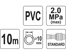 YATO PVC sustiprinta pneumatinė žarna 10 mm x 10 m