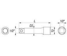 YATO PRZEDŁUŻKA UCHYLNA 1/2" 254mm 1251