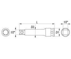 YATO PRZEDŁUŻKA UDAROWA 1/2" 250mm 1062