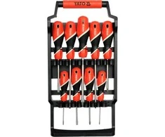 YATO SUKTUČIŲ RINKINYS 9vnt. PLOKŠČIAS / KRRYŽTAS S2 58 HRC 25968
