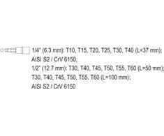 YATO L-RAKTAI 18vnt TORX T10-T60 mm