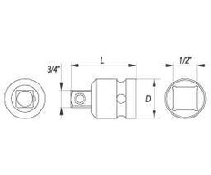 Yato Redukcja smūginis 1/2'' na 3/4'' 48mm (YT-1067)