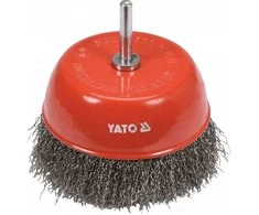 YATO TAČIAU ŠEPEČETĖLIS SU BOTONU 100mm INOX