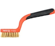 YATO 3 eilių vielinis šepetys 180 mm, plastikine rankena, žalvarine viela 6343