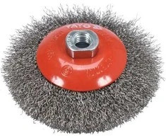 Šveitimo šepetys lėkštės tipo, kampiniam šlifuokliui, INOX, M14 Yato | d-125mm