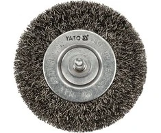 YATO DISKINIS ŠEPETĖLIS SU KOTU 75mm INOX