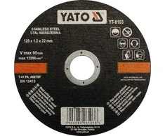 Yato Toya Sa Poland Pjovimo diskas metalui | 125x1.2x22,23 (YT-6103)