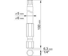 YATO KOŃCÓWKA / BIT 1/4" TORX T15x100mm + T27x100mm 2vnt.. 0491
