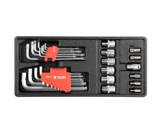 YATO RAKTAI HEX, TORX, TORX LIETUVIŲ RINKINYS 31 vnt. SPINTELĖS Įdėklas YT-55451