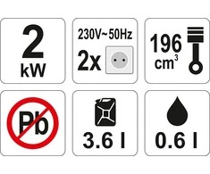 Generatorius Yato YT-85451; 2 kW