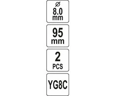 YATO grąžtai PROWADZĄCE Pultas TCT 8mm / 2vnt..
