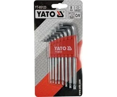 Yato Toya Sa Poland L tipo raktų rinkinys | ilgas tipas | T-Star (Torx) su šarnyru T9 - T40 | 8 vnt. (YT-05123)