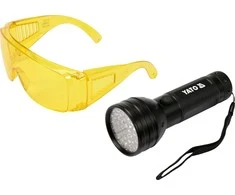 Yato Toya Sa Poland UV žibintuvėlis ir akiniai kondicionavimo sistemos nuotėkio aptikimui | UV 21 LED (YT-08581)