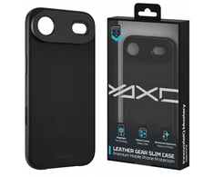 Yaxo Leather Gear Slim dėklas telefonui „MagSafe iPhone 17 Air Dusty Juodas“