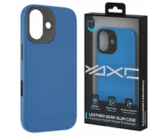 Yaxo Telefono dėklas „Leather Gear Slim“ „MagSafe“ iPhone 17, elektrinės mėlynos spalvos