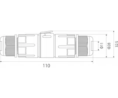Hermetinė kabelių jungtis 5x1,5mm2 16A 250V IP68 trišakė SZPNL 295 39.295