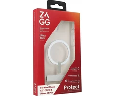 ZAGG Crystal Palace Snap Kickstand MagSafe iPhone 15 Plus telefono dėklas skaidrus