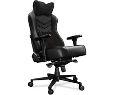 Žaidimų kėdė Yumisu 2053 Natural leather Gaming Chair, Juoda