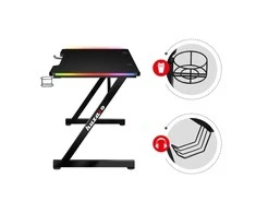 Žaidimų stalas Huzaro Hero 2.5 RGB, Juodos spalvos