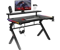 Žaidimų stalas Huzaro Hero 5.0 RGB, Juodos spalvos