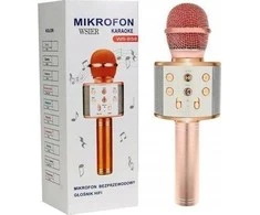 Wk Zabawki Mikrofonas W&amp;K JYWK369-4 rožių aukso žaislinis mikrofonas