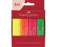 Faber-castell 1546 žymeklis, 4 spalvos, super fluorescencinis