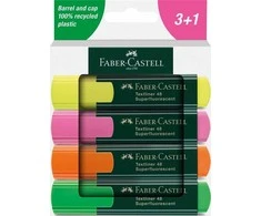 Teksto žymeklių rinkinys Faber-Castell 48, 4 spalvos