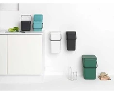 Šiukšlių dėžė BRABANTIA Sort &amp; Go, tamsiai pilkos sp., 25 L