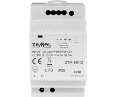 Zamel Perjungiamas maitinimo šaltinis, montuojamas ant TH-35 (DIN) bėgio, 60W, 12V DC tipas: ZTM-60/12 EXT10000283