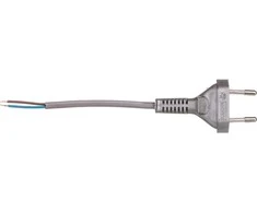 Laidas su elektros kištuku Zamel 2x0.5mm2 190cm sidabro sp.