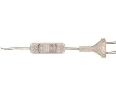 Laidas su elektros kištuku ir jungikliu Zamel 2x0.5mm2 190cm permatomas