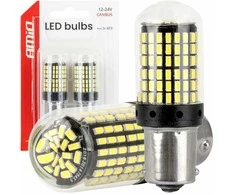 LED lemputės canbus ba15s p21w r10w r5w 600lm 144smd baltos 12v 24v amio-04473