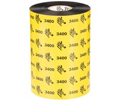 Zebra Wax/Resin Ribbon, 102mmx450m, 3400; High Performance, 25mm core, 6/box