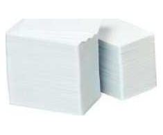 Zebra CARD,FOOD SAFE PVC,30 MIL,Baltas/Baltas,GLOSSY (500 BOX)