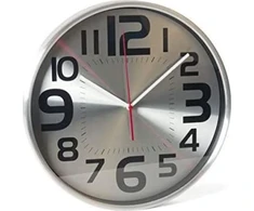 Decorlife zegar ścienny Abel 29 cm aliuminio sidabrinė/juoda