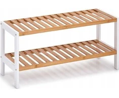 Zeller Bamboo Batų lentyna, bambukinė ir metalinė lentyna, kompaktiška batų spintelė.