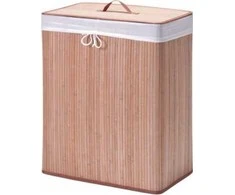 Bamboo Bambuko skalbinių krepšelis, 104 l, 2 kamerų, šviesiai ruda, ZELLER