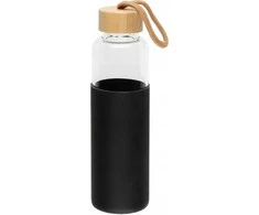 Gertuvė stiklinė su silikono apsauga 550 ml juoda Maku 616851