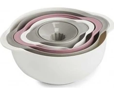 Zeller Daugiafunkcinis virtuvės komplektas, 5 vnt., balta / pilka / uoginė 12x7, 15x7,5, 18,5x8, 22x12, 26x12,5 cm