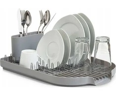 Zeller Dish Drain Rack, metal chromed/pilkas plastikas