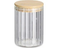 Zeller GROOVES stiklainis su bambukiniu dangteliu, 550 ml