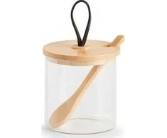 Zeller laikymo indelis su šaukštu ir bambukiniu dangteliu, 350 ml, 8x8,5 cm